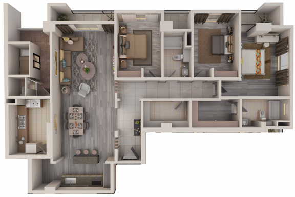 Floorplan for 3BR