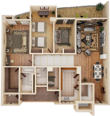 Floorplan for 3BR