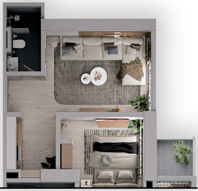 Floorplan for Unit Studio-1