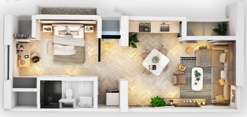 Floorplan for Unit Studio-2